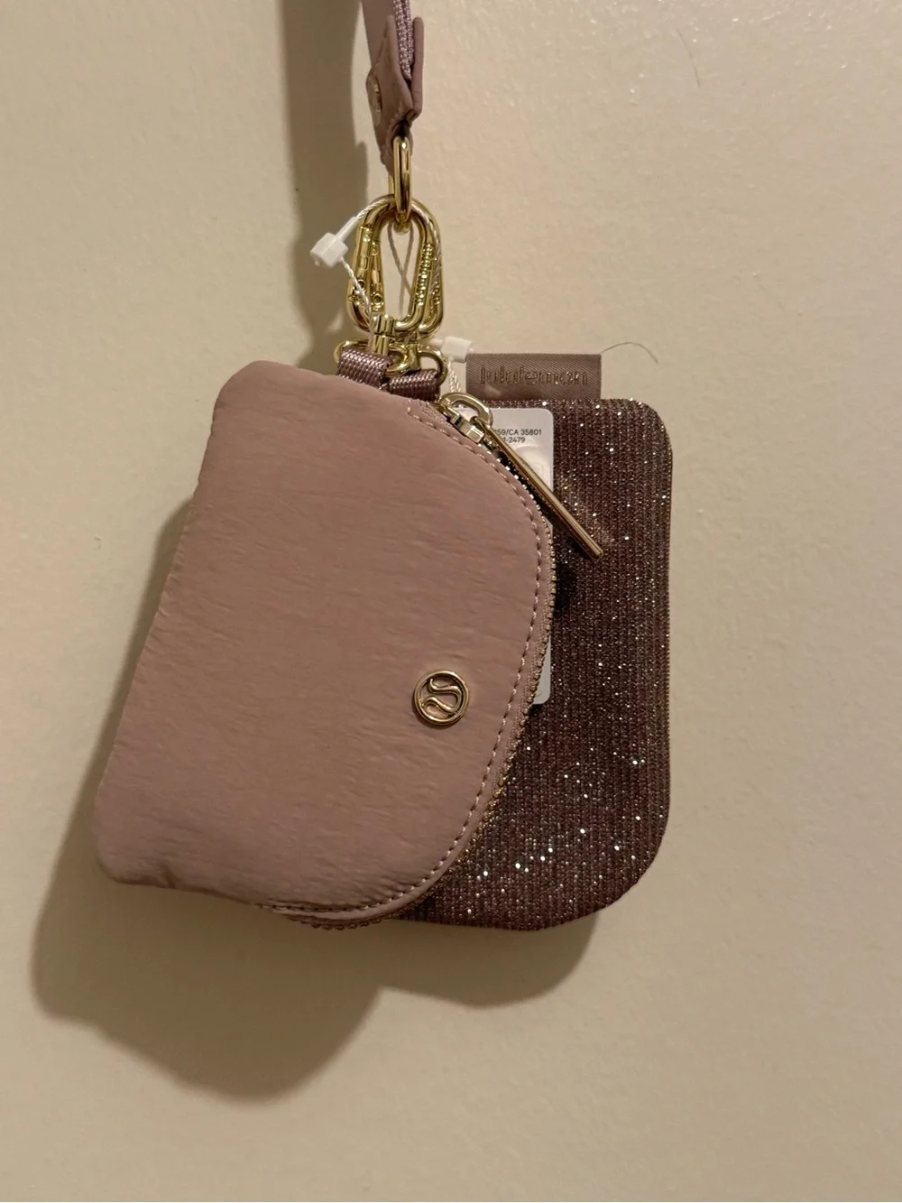 Women’s Pink Wristlet Card Holder with Key Clip